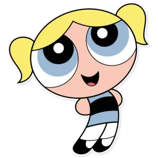 😌 Bubbles The Powerpuff Girls cartoni animati, bolle, le Superchicche, carino telegram sticker