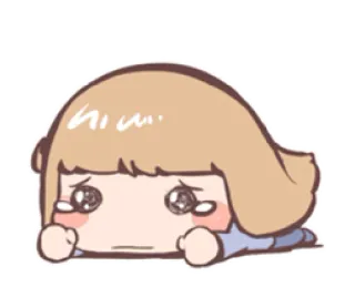 😢 chorando, triste, desenho animado, garota, lágrimas, emoção telegram sticker