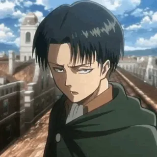 🚬 Levi Ackerman Attack on Titan Аниме, Манга, Атака титанов, Леви Аккерман, Персонаж, Солдат, Серьезный telegram sticker