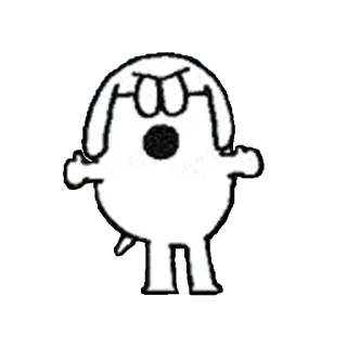 🙌 cartoon, dog, animal, white, character, outline telegram sticker