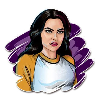 😼 женщина, портрет, человек, женщина, иллюстрация, наклейка telegram sticker