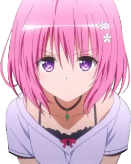 😠 Momo Belia Deviluke To Love Ru anime, chica, pelo rosa, linda, manga telegram sticker