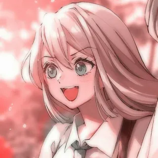 🌟 anime, menina, sorrindo, fofa, desenho animado, personagem telegram sticker