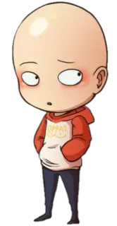 🙄 Saitama One-Punch Man OPPAI Аниме, Ванпанчмен, Сайтама, Чиби, Герой whatsapp sticker
