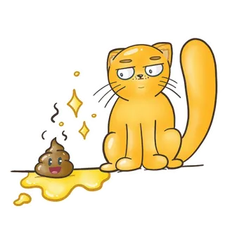 💩 cat, poop, emoji, humor, pet, animal, kawaii whatsapp sticker