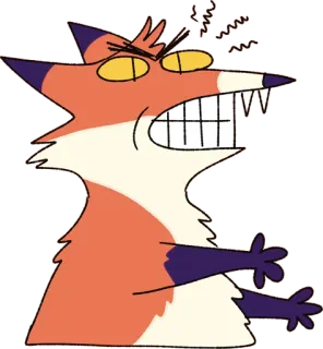 😬 キツネ, 怒り, 漫画, 表情, 動物 telegram sticker