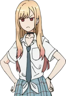 😠 Anime, Garota, Uniforme escolar, Brava telegram sticker