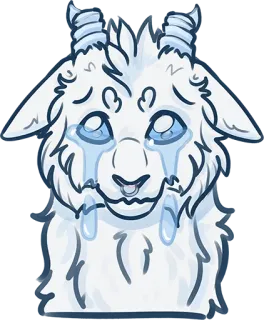 😭 cabra, animal, chorando, triste, ilustração, adesivo, desenho animado telegram sticker