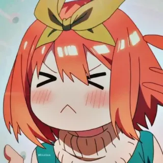 😣 anime, character, orange hair, cute, kawaii, cartoon telegram sticker
