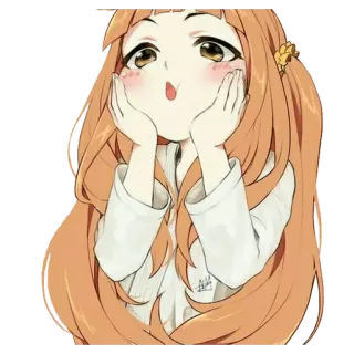 😯 Anime, Gadis, Kartun, Lucu, Ilustrasi, Kawaii telegram sticker