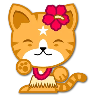 🌸 Katze, Kätzchen, Blume, Lei, süß, Cartoon, Stern, Tier whatsapp sticker