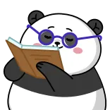 🤓 แพนด้า, อ่าน, แว่นตา, หนังสือ, น่ารัก, สัตว์, สติกเกอร์ telegram sticker