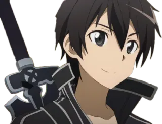 🙂 Kirito Sword Art Online Anime, Kirito, Épée, Personnage, Sword Art Online whatsapp sticker