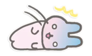 😞 coelho, sonolento, fofo, desenho animado, animal, adesivo telegram sticker