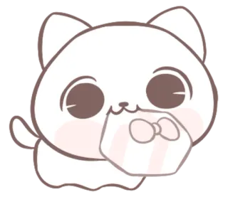 😀 gato, fofo, animal, presente, desenho animado telegram sticker
