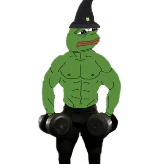 🧙‍♂ Pepe the Frog 페페, 개구리, 밈, 헬스장, 피트니스 telegram sticker