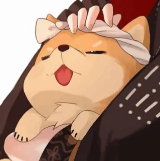 🍡 pies, shiba inu, słodki, zwierzę, opaska, język na wierzchu telegram sticker