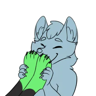 🦶 furry, anthropomorphic, feet, paw, cute, cartoon, wolf telegram sticker