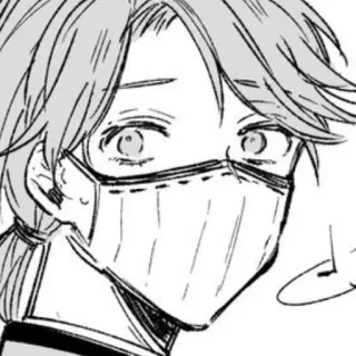 😧 Anime, Manga, Maske, Porträt, Gesichtsausdruck, Zeichnung telegram sticker