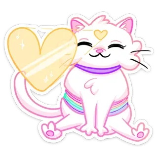 ❤️ кот, сердце, радуга, милый, наклейка, животное, питомец telegram sticker