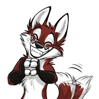 😁 raposa, desenho animado, animal, peludo, sorrindo, fofo telegram sticker