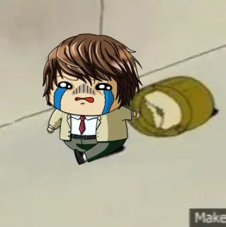 👀 Light Yagami Death Note 动漫, 哭泣, Q版, 夜神月, 死亡笔记 telegram sticker