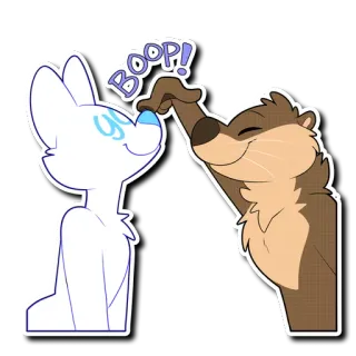 👃 BOOP! cartoon, boop, animals, dog, otter telegram sticker