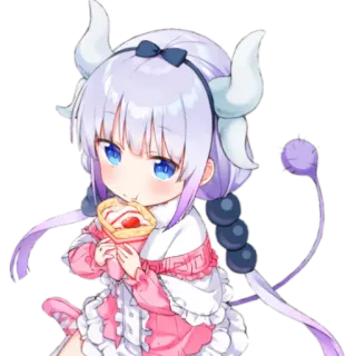 😋 Kanna Kamui Miss Kobayashi's Dragon Maid Канна Камуи, дракон, аниме, манга, Дракон-горничная Кобаяши, милый, каваий telegram sticker