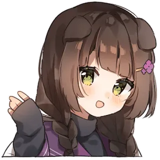 👋 アニメ 女の子, 可愛い, 犬耳, ぷっくり顔, アニメ キャラ telegram sticker