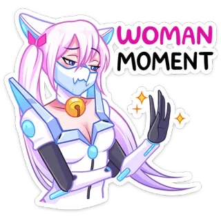 ⭐ WOMAN MOMENT Anime, Nekomimi, Mulher, Momento, Sticker telegram sticker