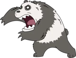 💥 Panda, Arrabbiato, Animale, Cartone animato, Orso telegram sticker