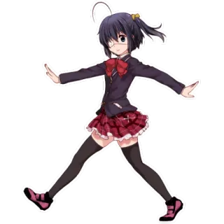 😛 Takanashi Rikka Love, Chunibyo & Other Delusions Аниме, Девочка, Школьная форма, Таканаси Рикка, Чуdеса любви, Chuunibyou demo Koi ga Shitai! whatsapp sticker
