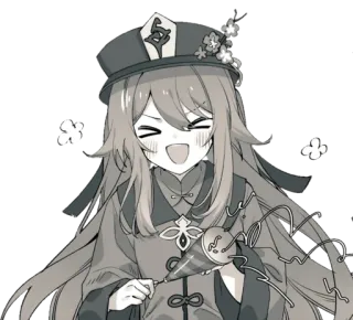 🌸 Hu Tao Genshin Impact Anime, Gioco, Personaggio, Felice, Carino telegram sticker