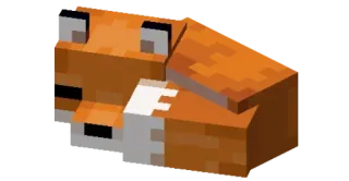 🦊 minecraft, fox, game, animal, cute, orange, pixelated telegram sticker