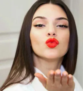❤️ bacio, labbra, broncio, bellezza, trucco, ritratto, donna telegram sticker