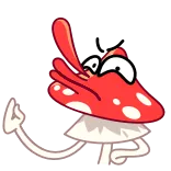 🤌 만화, 버섯, 가운데 손가락, 모욕, 무례한, 뻑큐 telegram sticker