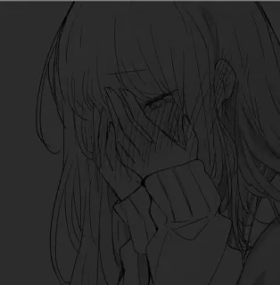 😳 chica anime, triste, llorando, emocional, chica, anime telegram sticker