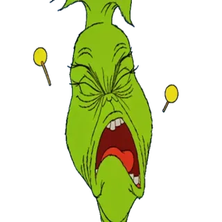 🎅 Grinch Grinch, dibujos animados, verde, divertido, cara, expresión telegram sticker