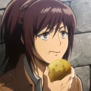 🌟 Sasha Braus Attack on Titan Anime, Personagem, Batata, Sasha Braus, Attack on Titan telegram sticker