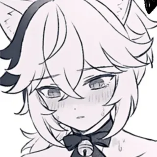 😟 Anime, Oreilles de chat, Mignon, Kawaii, Collier, Clochette telegram sticker