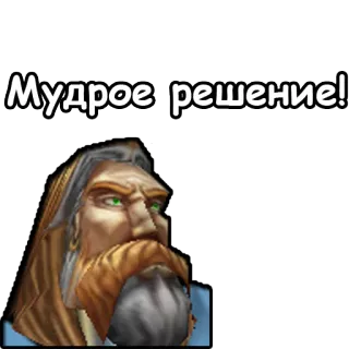☝️ Мудрое решение! russian, text, wise, decision, world of warcraft, dwarf telegram sticker