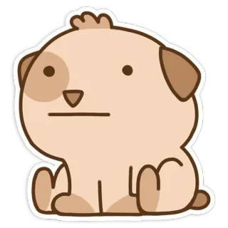 😕 cão, cachorro, fofo, animal, animal de estimação, desenho animado, adesivo telegram sticker