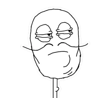 😒 meme, drawing, sketch, funny, cartoon, humor telegram sticker