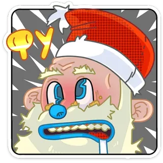 🎅 OY ซานต้า, คริสต์มาส, การ์ตูน, ตลก, สติกเกอร์, วันหยุด telegram sticker