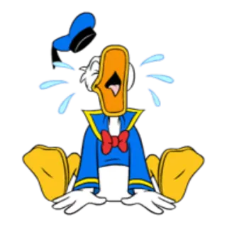 😢 Donald Duck Vịt Donald, hoạt hình, khóc, nước mắt, buồn, Disney telegram sticker