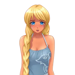 😢 dziewczyna anime, płacząca, smutna, blondynka, kreskówka, dziewczyna telegram sticker