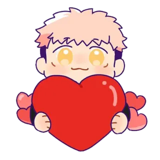 ❤️ Yuji Itadori Jujutsu Kaisen Anime, Sticker, Mignon, Jujutsu Kaisen, Yuji Itadori, Coeur telegram sticker
