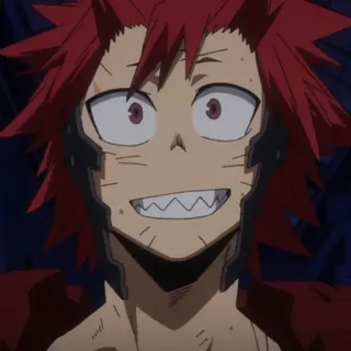 😁 Eijiro Kirishima My Hero Academia Аниме, Моя геройская академия, Эйджиро Киришима, Киришима, Красный бунт, МГА, Герой whatsapp sticker