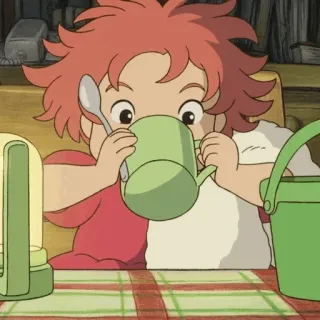 🐽 Ponyo Anime, Ghibli, Ponyo, Desenho animado, Animação, Filme, Bebida whatsapp sticker