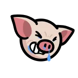 🐖 cerdo, dibujo animado, animal, triste, llorando, lágrimas whatsapp sticker